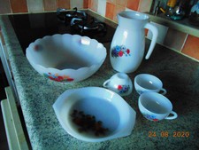 Lot Arcopal Vintage décor Fruits - Saladier - petit plat - pichet - tasses