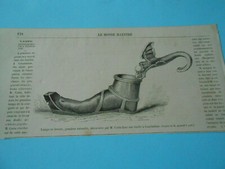 Gravure 1865 Lampe en Bronze grandeur naturelle découverte par Costa Constantine