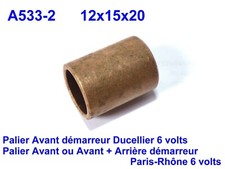 Bague de Pallier Avant 12x15x20 pour Démarreur Ducellier et Paris-Rhône 6v. 2cv