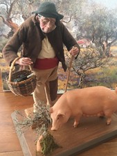Santon Lise Berger  « Le Bossu » son Cochon Et Des Truffes
