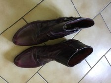 Bottines cuir d'agneau REGARDE LE CIEL bordeaux pointure 37 en très bon état.