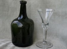 Grand verre 18ème XVIIIème verre cristallin antique glass crystal  haut 17,5 cm