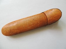 Ancien étui à lunettes en bois et métal vers 1900 - écrin binocle