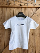 Tee Shirt Petit Bateau T 5 Ans 100% coton vert/bleu tres clair TTBE