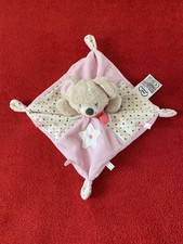 ?? doudou plat Souris Rose Beige Écharpe Rouge Étoiles MOTS D ENFANTS NEUF
