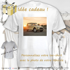 Tee-shirt PERSONNALISÉ avec votre photo de voiture, moto, camion - ADULTE MIXTE