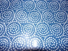 TOILE CIREE POUR NAPPE NEUF 322 x 139 cm environ MOTIFS BLEU ET BLANC