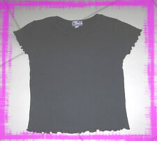 Tee shirt fille 6 ans VYNIL FRAISE bleu marine col v manches courtes 100% coton 