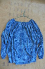 Neuf - Haut tunique liquette top imprimé fleurs bleu Taille unique grande taille
