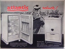 PUBLICITÉ 1960 ATLANTIC ÉLECTROMÉNAGER RÉFRIGÉRATEUR LAVE LINGE ROBUSTE