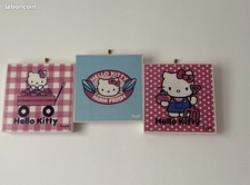 Lot de 3 cadres carré  Hello Kitty  pour chambre de fille