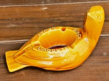 Ancien Cendrier Publicitaire Sisca Lagoute Lejay Marron Oiseau 