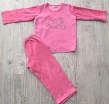 PETIT BATEAU - Pyjama rose imprimé velours et éponge - Taille 4 ans - TBE 
