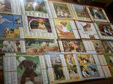 A VOIR !! LOT DE 19 ALMANACHS DU FACTEUR " CHIENS " - 1982/2020