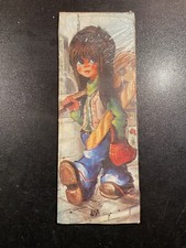 Rare Petit Cadre Tableau Fille & Guitare Cafés Javador Vintage 1970 Grenoble