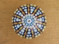 PERTHSHIRE PAPERWEIGHTS PRESSE PAPIER BOULE SULFURE PAPILLON MILLEFIORI VERRE