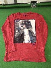 Zara Boys 9-10 ans rouge T-shirt à manches longues imprimé tigre