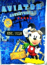 Disney Mickey Mouse Throw Blanket | Aviation Theme | Size 42 inch X 56 inch