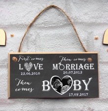 Personnalisée Photo Scanner New Baby Shower Grossesse Plaque Signe Cadeau Souvenir