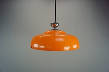 Lampe Plafonnier Vintage Plastique Orange Space Age Rétro 70s Suspension 70er 3