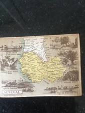 RARE carte colonie du sénégal cours élémentaires 1910 lemonnier et shrader 