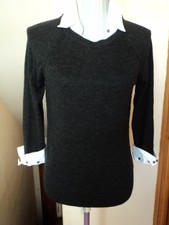 PULL FEMME Noir  CAROLL Taille 40 - 100 % Mérinos