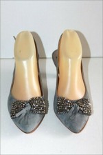 FRU.IT Escarpins de Soirée Velours Gris Strass T 37.5 TBE