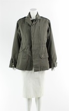 Armée par Yves Salomon Parka vert doublé de fourrure coton manteau, UK 8 US 4 EU 36