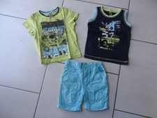 ENSEMBLE 3 PIECES tee shirt  débardeur short ORCHESTRA 2 ANS TBE