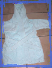 Peignoir de bain 24 mois 2 ans bleu turquoise en éponge avec capuche 
