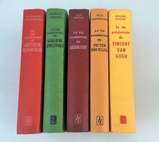 5 Livres La vie passionnée de VAN GOGH BRUEGEL APPOLINAIRE REMBRANDT RIMBAUD 