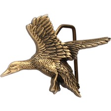 Laiton Canard Colvert Sauvagine Jeu Oiseau Chasse 1970s Vintage Boucle Ceinture