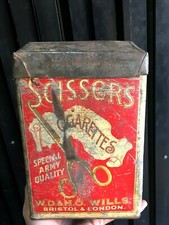 Vintage Ancien W. D. & H.O Wills Ciseaux Bristol & London Adv. Boite Collection
