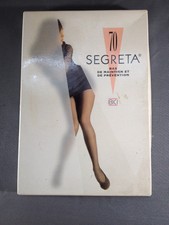 Ancienne paire de bas SEGRETA t.2 beige, ancienne mercerie old french stockings