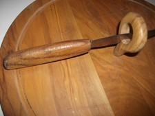 plateau à fromage vintage provençal rond en bois d'olivier et son couteau 34 cm