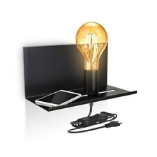 Applique murale réglable luminaire mural rétro lampe de chevet avec étagère noir