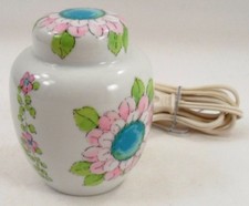 Irice Porcelain Pink Peony Ginger Jar Perfume Diffuser Lamp Light Made in Japan