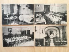 LOT 4 CPA BORDEAUX (33) FOYER JEUNE FILLE - SOEURS BLANCHES. CHAMBRE CHAPELLE