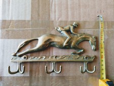   PORTE-CLEFS, ou accroche-torchons,  laiton, 6 crochets, cheval, cavalier