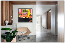 Steve Kaufman The Beatles Large Original Huile Peinture sur Toile Signée Œuvre