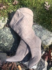 Enzo Angiolini Kellyanne Knee High Gorgeous Nearly New Suede Boot Womens 8M Gray
