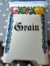 1 Beau Ancien et rare Pot A Épices En Céramique. Signé. Beau Decor de fleurs.