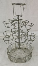 PRESENTOIR ancien PORTE-ŒUFS Fils De Fer Tresse De Comptoir 12 Œufs Cuisine J