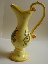 VASE FAIENCE / PEINT MAIN FAIENCERIE DU PONT VIEUX / HAUTEUR / 36 CM