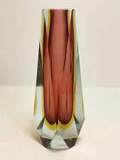 VASE violet Verre à facettes MURANO SOMMERSO POLI  NASON VINTAGE An 70's ( 25 )