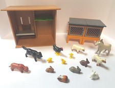 playmobil  lot animaux de la ferme  poulailler clapier a lapin chien 