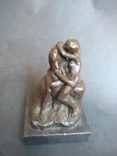 The Kiss by Rodin Solid Bronze Collectible Sculpture Handmade Statue Art - 5"