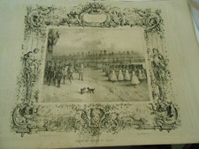 Litho 1839 - Paris Revue au Champ de Mars