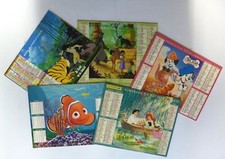 LOT 5 ALMANACHS DU FACTEUR 1992-2004 WALT DISNEY DESSINS ANIMÉSMOWGLI NÉMO MULAN
