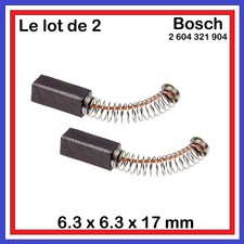 Lot de 2 Balais Charbons 6.3 x 6.3 x 17 mm Bosch réf:2 604 321 904